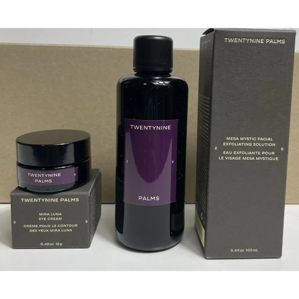 TwentyNine Palms Mira Luna Eye Cream .42 oz & Mesa Exfoliating Solution 3.4fl Oz